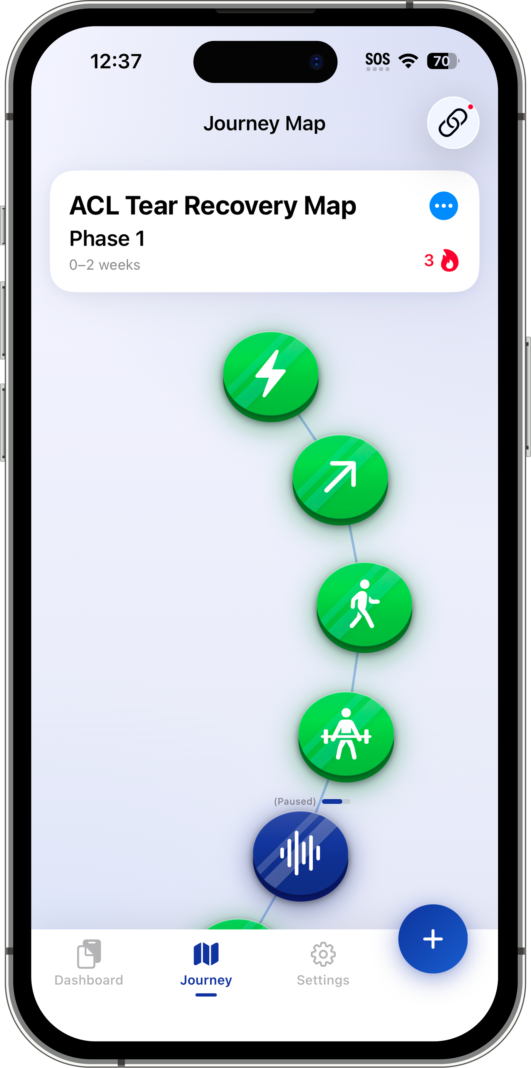 RealRehab patient app screen