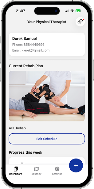 RealRehab app screen 1